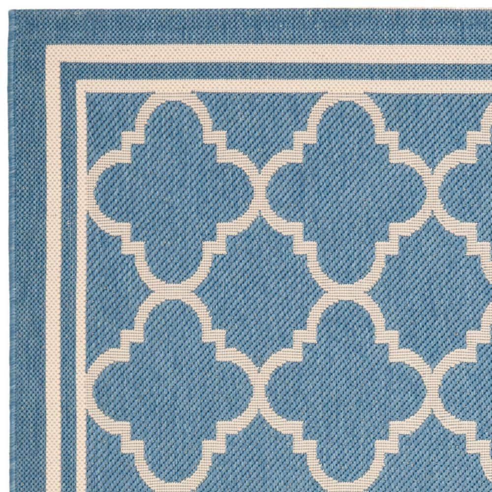 Courtyard CY6918 Power Loomed Indoor/Outdoor Area Rug - Blue/Beige - 8'9"x11'9" - Safavieh.