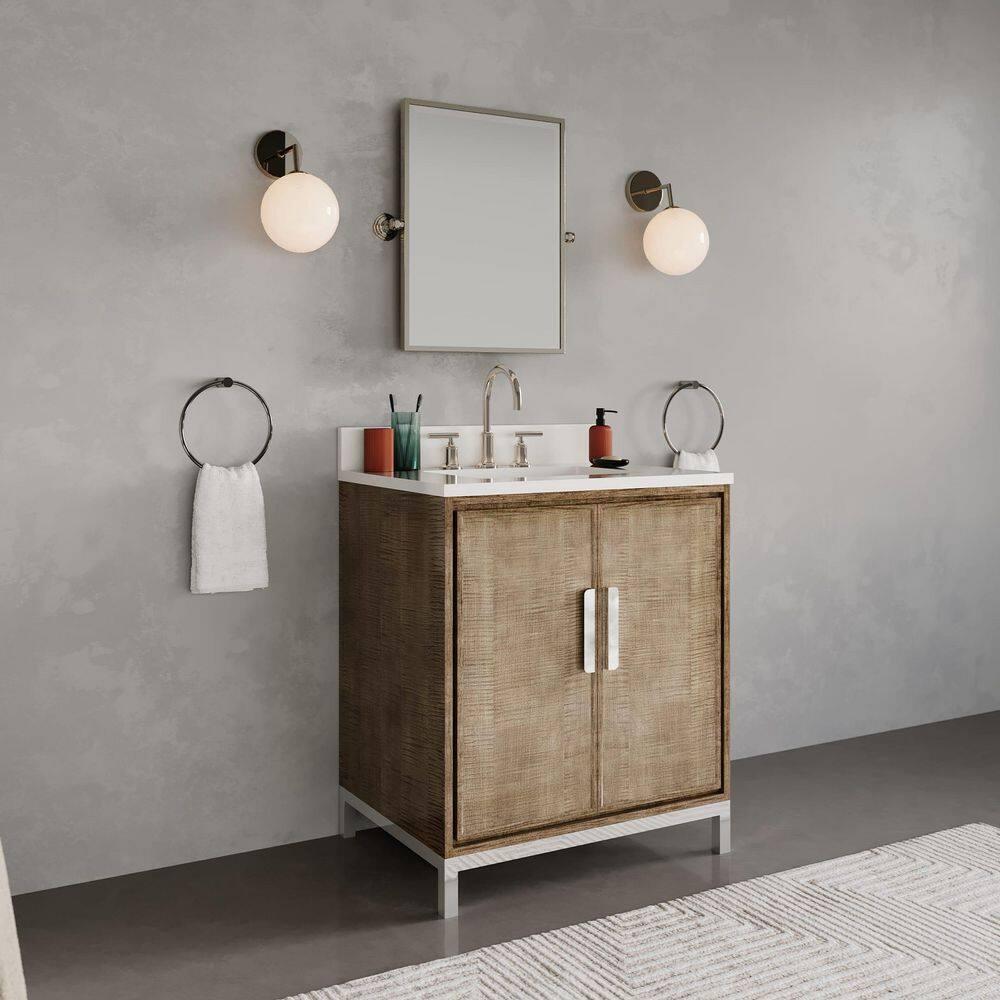 Westin 30" Lustrous Walnut Freestanding Bathroom Vanity with Quartz Top