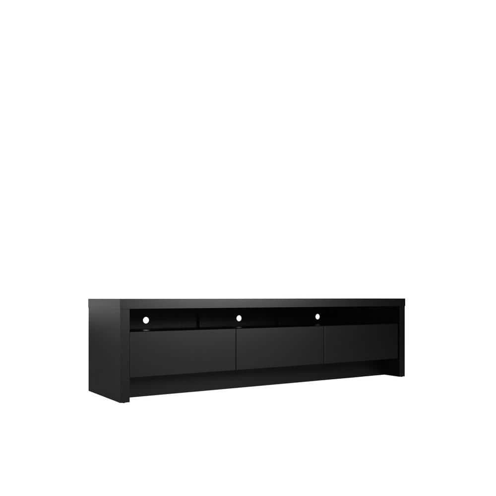 Sylvan TV Stand for TVs up to 60" Black - Manhattan Comfort: Modern Media Console with Cable Management & Storage