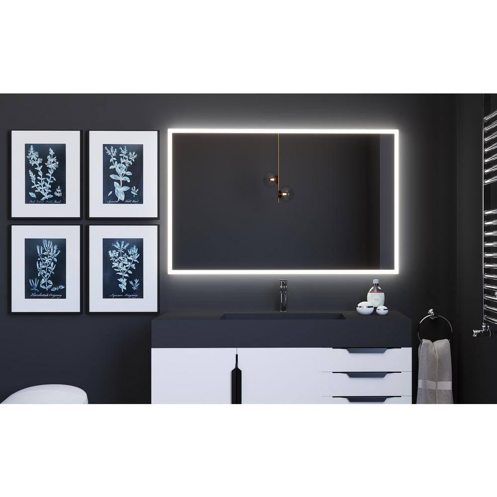 CastelloUSA Lisa 48 in. W x 30 in. H Rectangular  Wall-Mount Bathroom Vanity Mirror