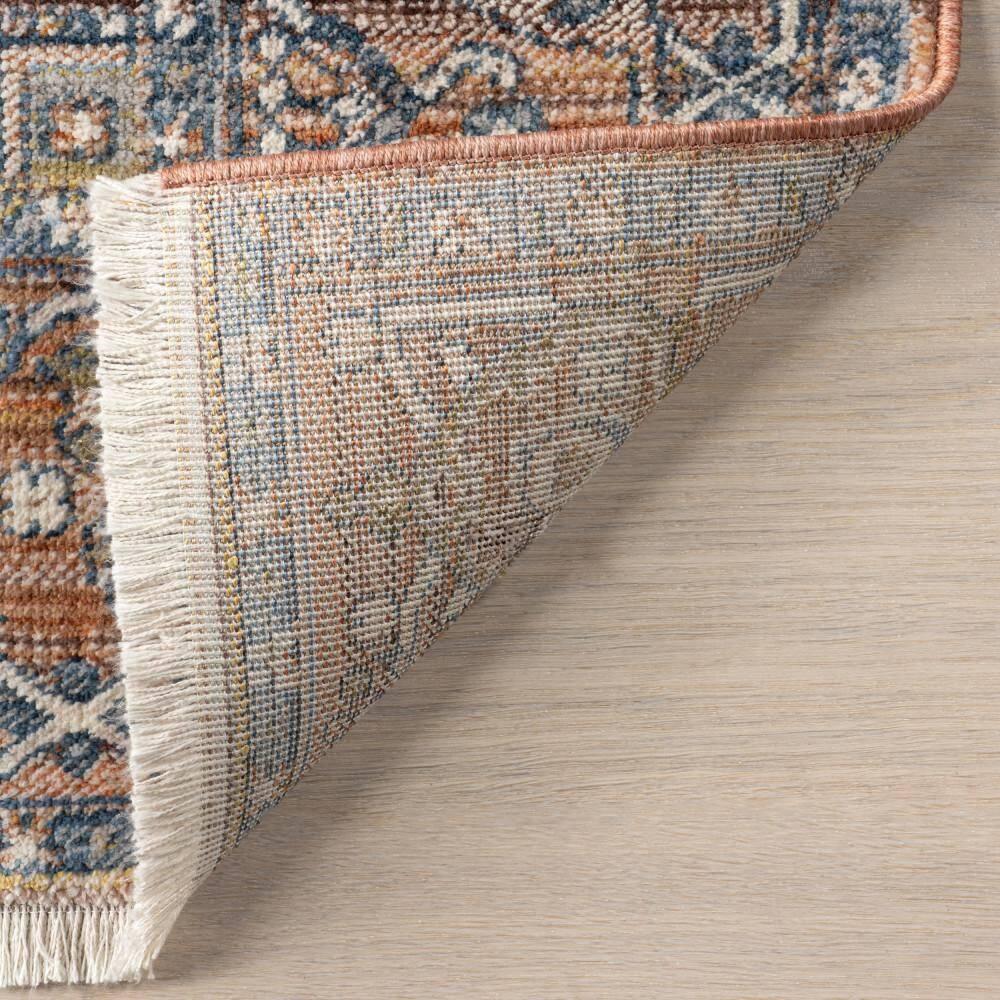 Nuloom Harriet Medallion 8 Square Indoor Area Rug for Living Room Bedroom Dining Room Kitchen, Rust/Multicolor