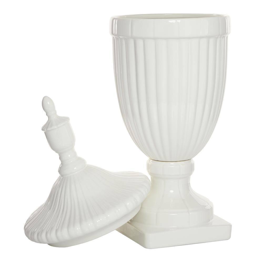 26" Modern Ceramic Urn Vase White - Olivia & May: Large Tabletop Decor, Novelty Design
