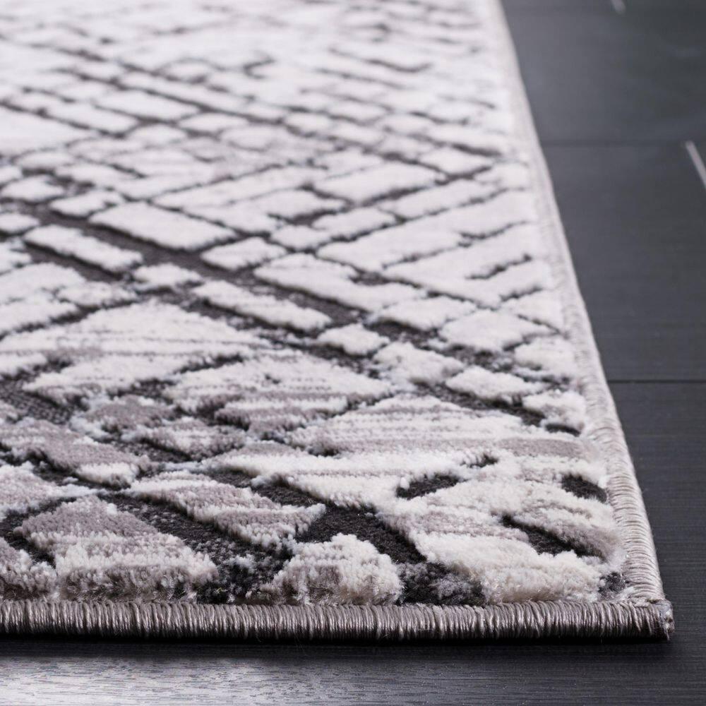 Amelia ALA275 Power Loomed Runner Rug - Gray/Charcoal - 2'x8' - Safavieh.