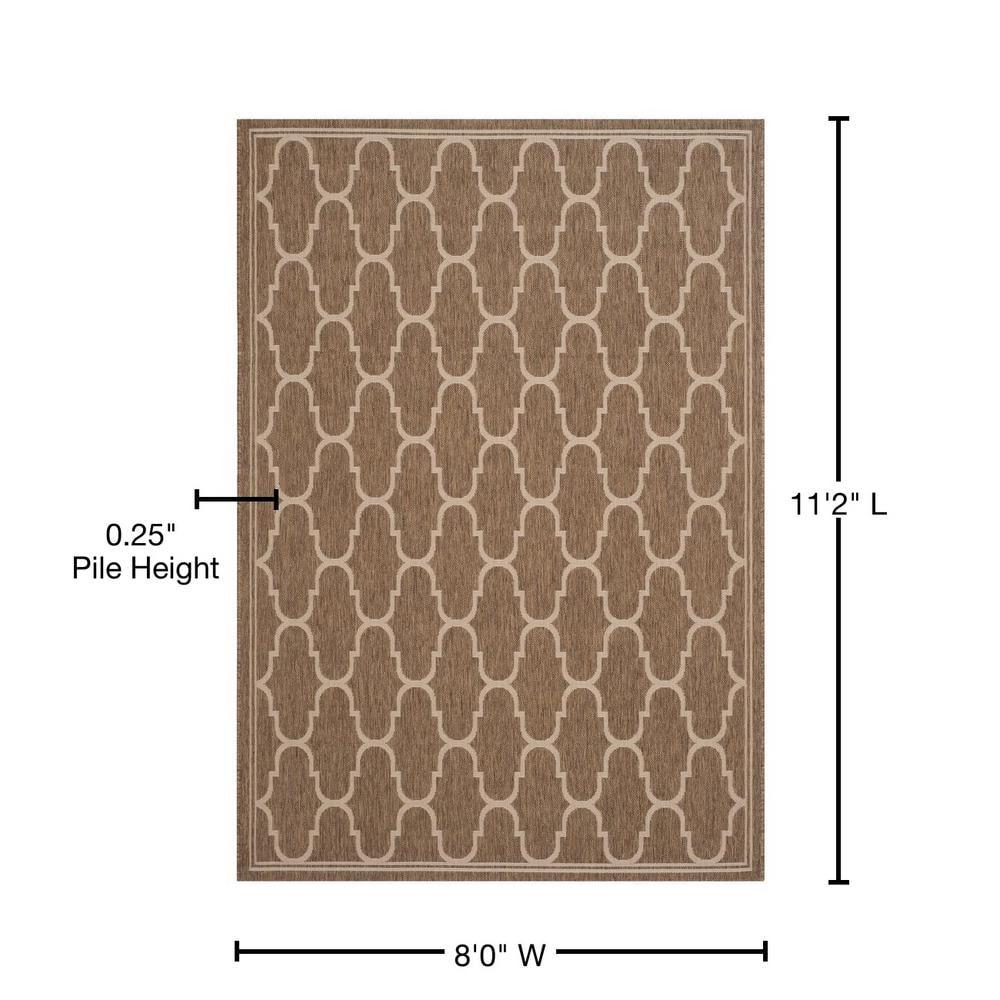 Courtyard CY6016 Power Loomed Indoor and Outdoor Area Rug - Brown/Beige - 8'x11' - Safavieh