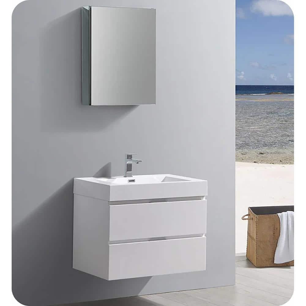 Valencia 24" Wall Mount Single Sink Bathroom Vanity with Top and Sink (Faucet Not Included)