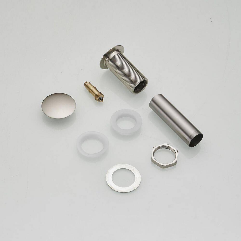BWE Bathroom Sink Drain Bathroom Faucet Vessel Vanity Sink Drain Stopper Without Overflow Fits Bathroom Standard Sink Hole 1-1/2" to 1-3/4" Brushed Nickel