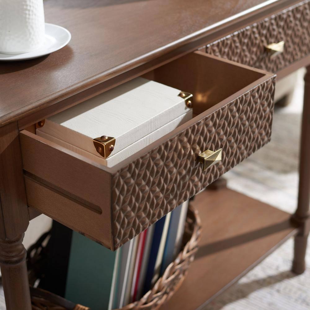 Halton 2 Drawer Console Table - Brown - Safavieh