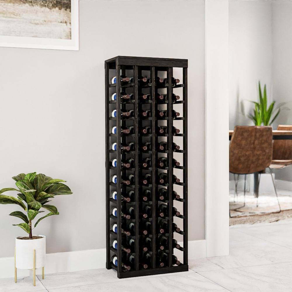 Natural Unstained Redwood 48-Bottle Table Top Wine Rack