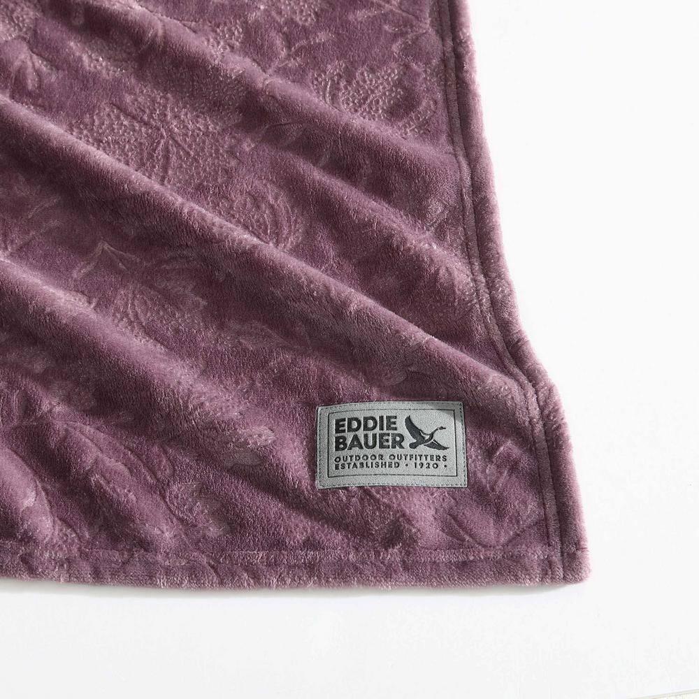 Eddie Bauer Eddie Bauer Woodblock Floral Embossed Signature Plush Throw Blanket
