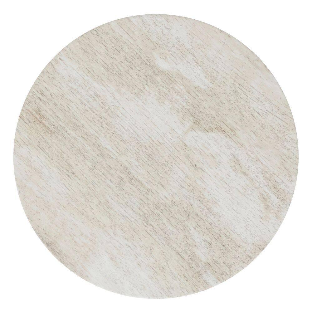 Simpli Home Robbie 16"W Solid Mango Wood Round Accent Table with Sculptural Design