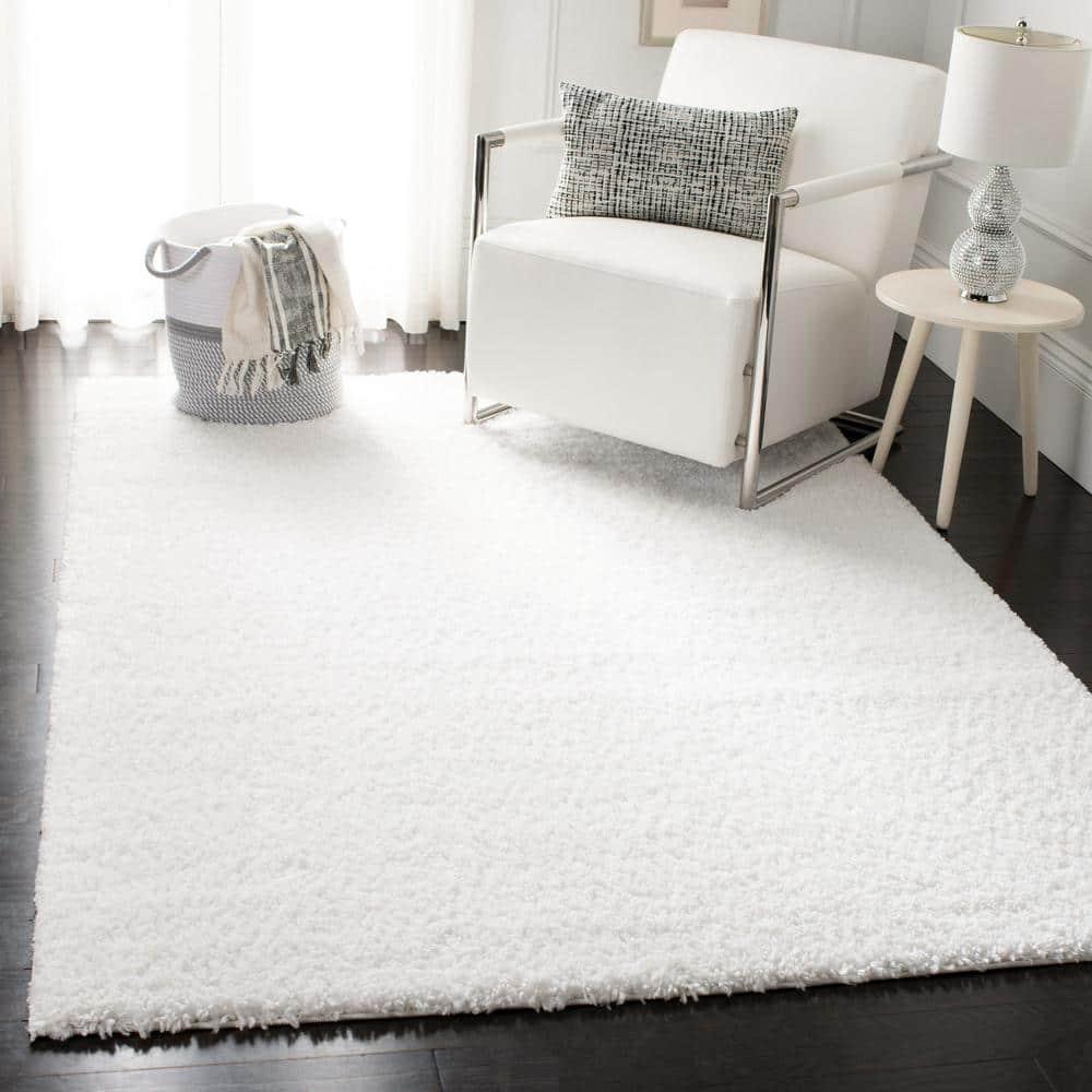 August Shag 900 AUG900 Power Loomed Indoor Accent Rug - White - 3'x5' - Safavieh