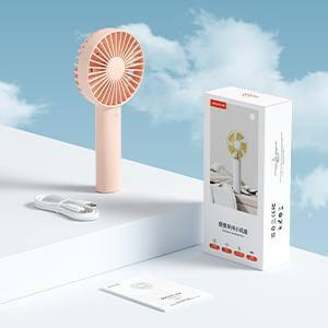 JISULIFE Handheld Fan, Portrable Mini Fan with 3 Speed, USB Rechargeable Personal Fan Battery Operated for Outdoor, Office, Travel -Pink