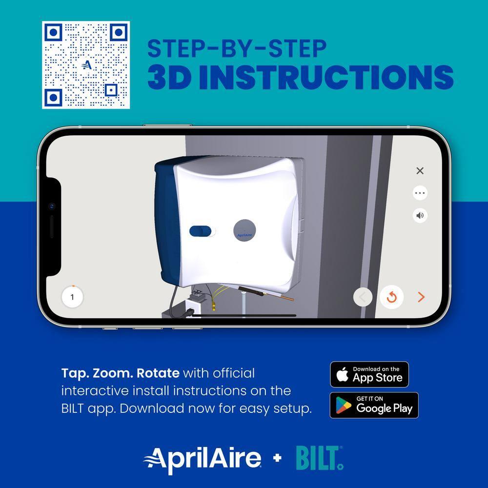 AprilAire 720M Whole-House Fan-Powered Evaporative Humidifier – 21 Gallons Per Day, Water Saving With Manual Control for up to 6,250 Sq. Ft., Part of the AprilAire Healthy Air System