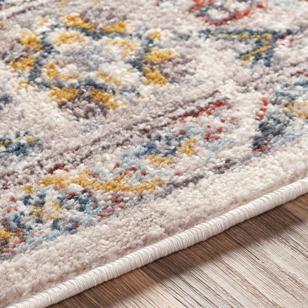 Livabliss 5'3"x7'3" Kashan Traditional Rugs Cream: Medium Pile, Fade & Stain-Resistant, Indoor Use