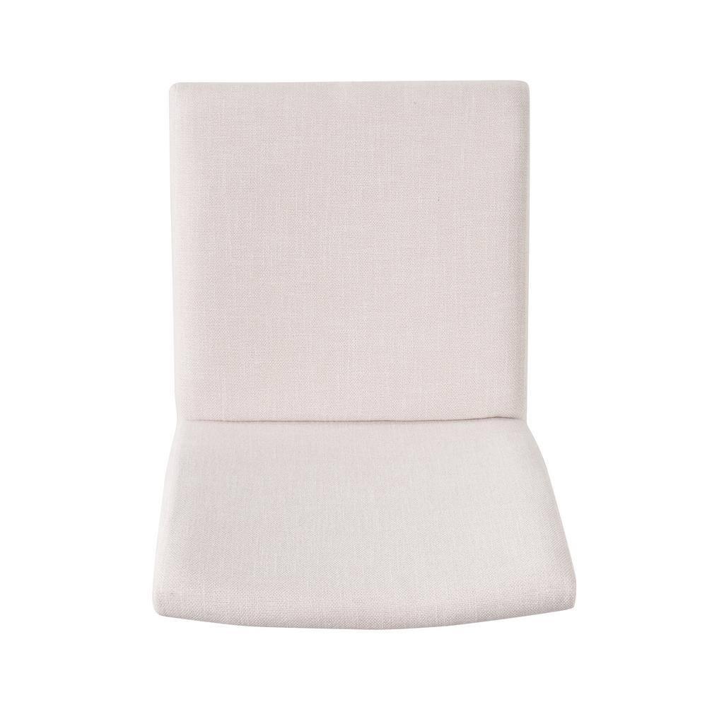 Noble House Caruso Mid-Century Modern 7 Piece Dining Set, Light Beige and Walnut