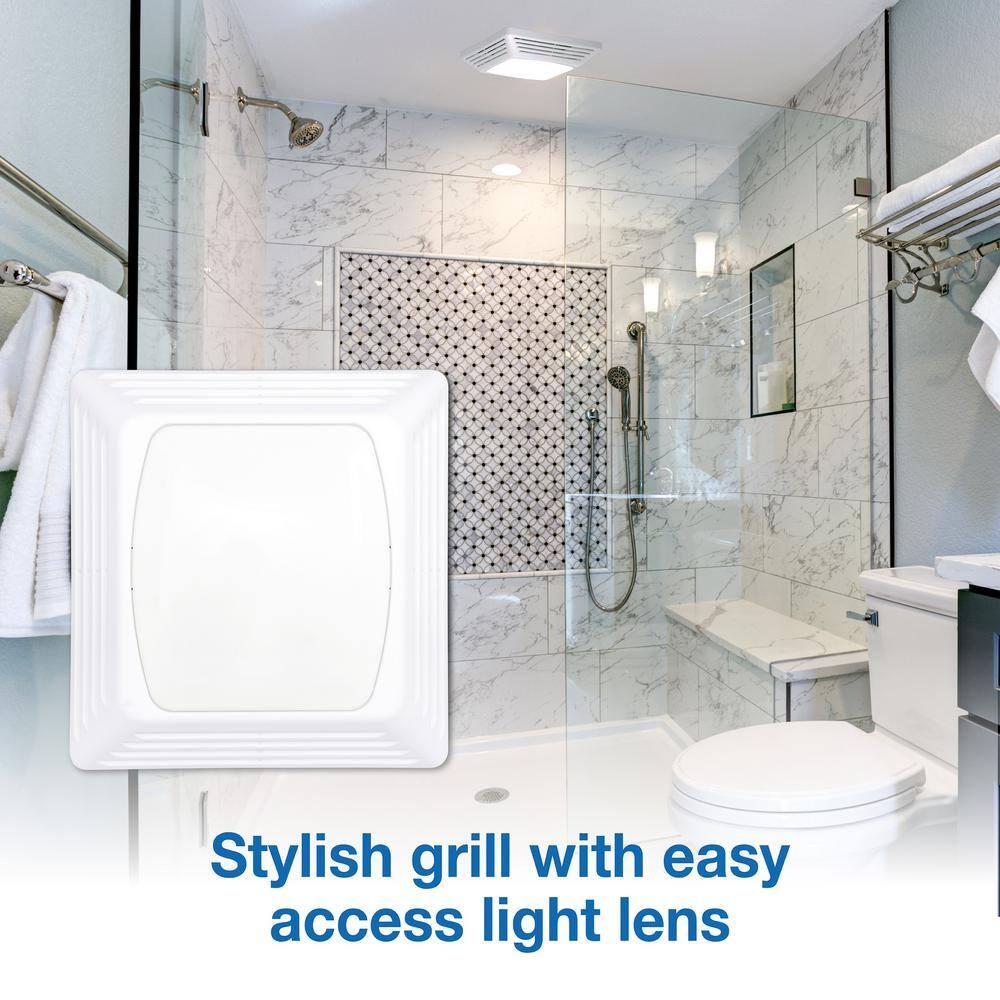 Air King ASLC Series ASLC70 Exhaust Fan with Light, 1.6 A, 120 V, 70 cfm Air, 4 sones, 4 in Duct, White