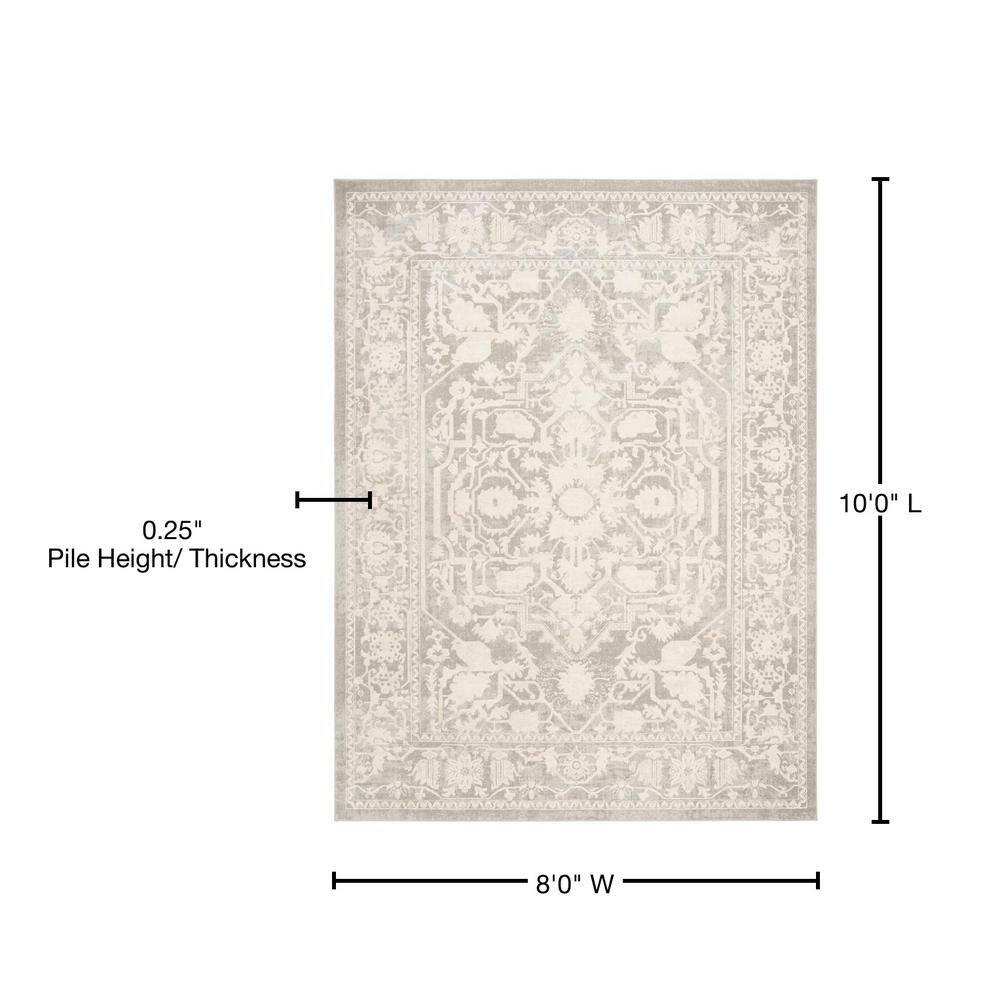 Reflection RFT665 Power Loomed Area Rug - Light Grey/Cream - 8'x10' - Safavieh.