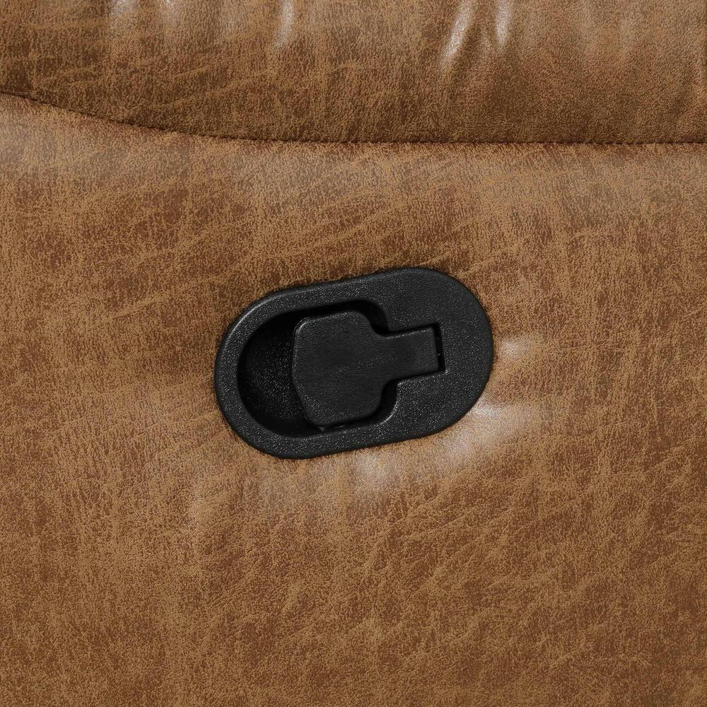 Furniture of America Ranshell Faux Leather Storage Sectional with USBs in Brown