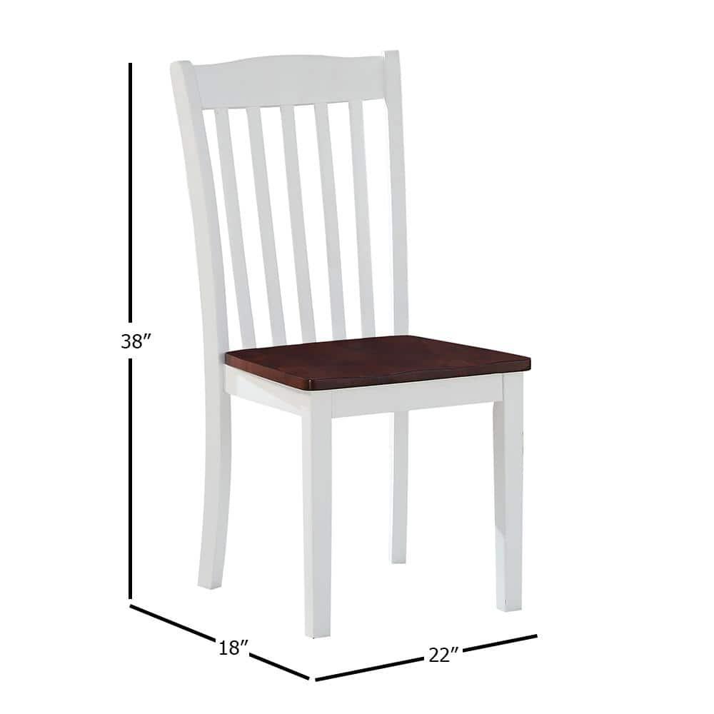 Acme Furniture Green Leigh Dining Chairs White/Walnut Finish
