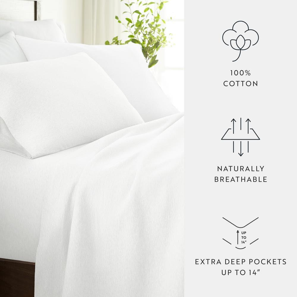 4 Piece 100% Cotton Jersey Knit Sheet Sets