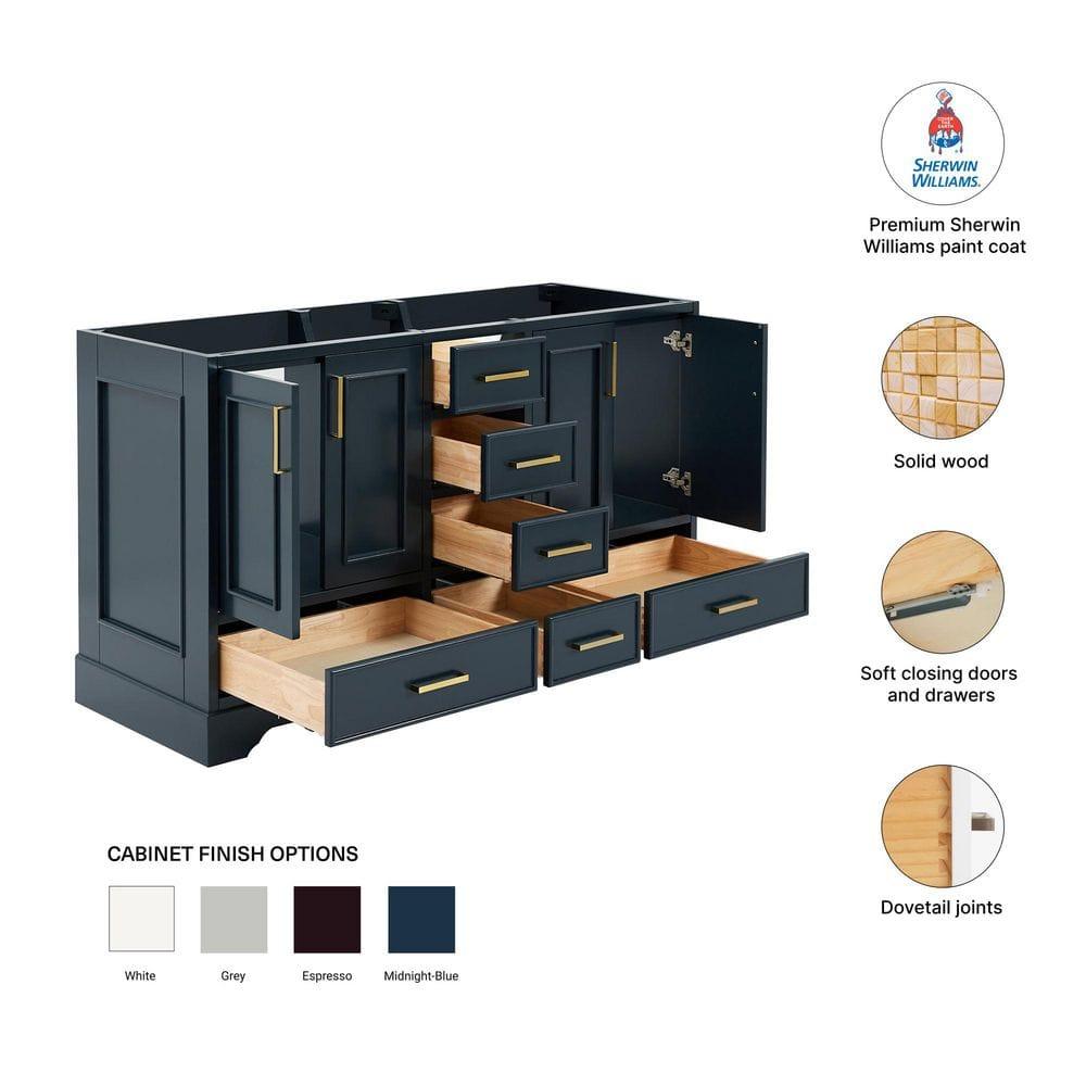 Ariel M060d-Bc Stafford Mueble Tocador Independiente Doble de 61" Solamente - Azul