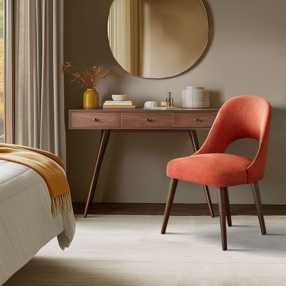 Nola Upholstered Dining Side Chairs with Cutout Back Design