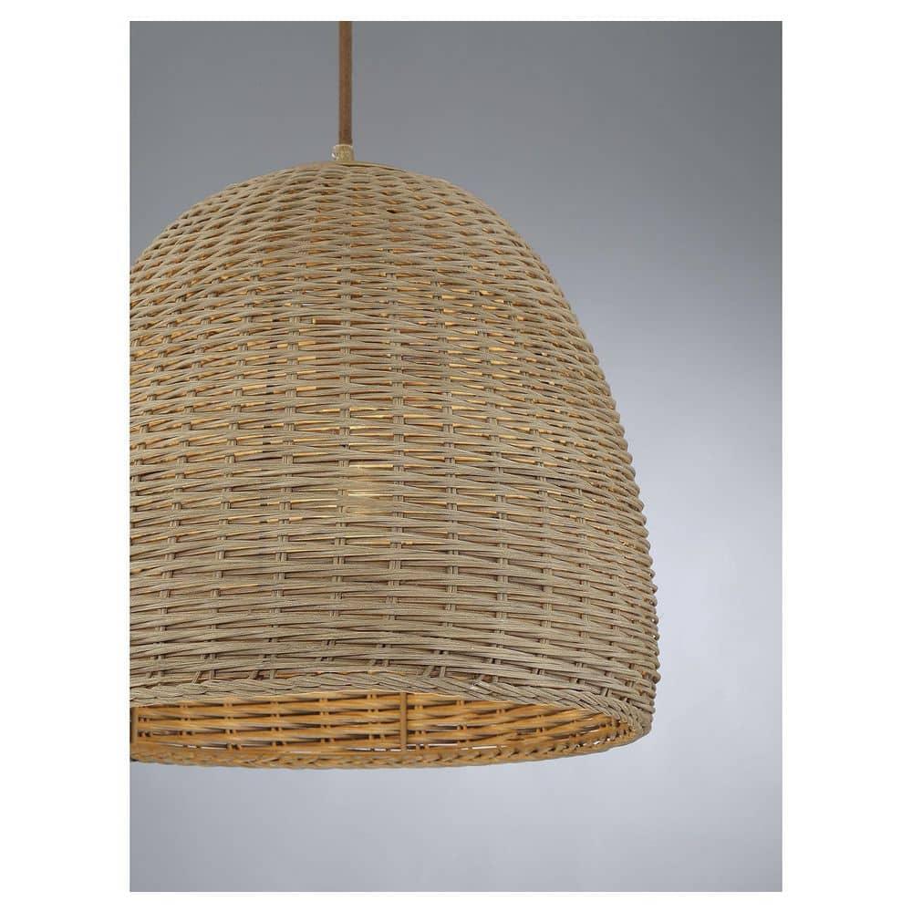 Trade Winds Lighting 1-Light Pendant Light In Natural Wicker