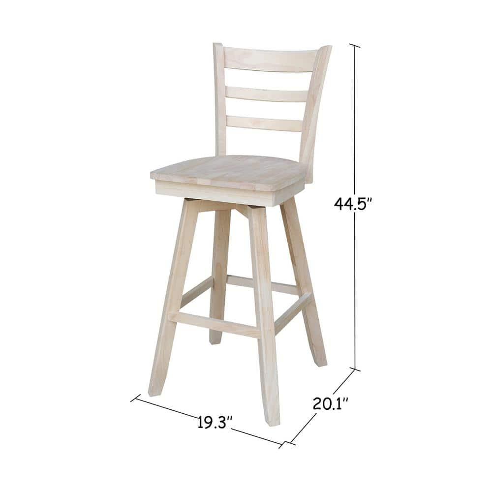 Emily Stool with Swivel Seat - Unfinished