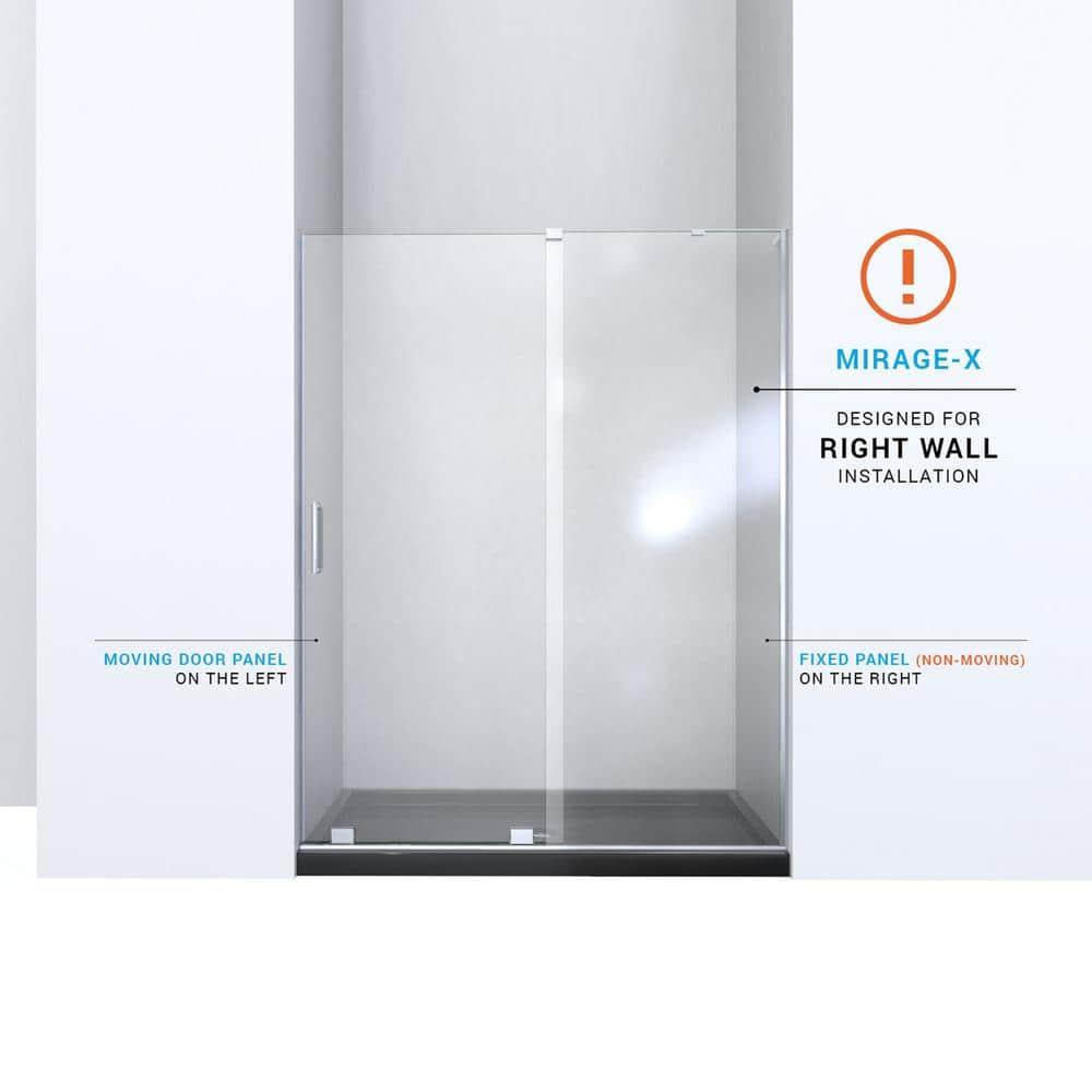 DreamLine Mirage-X 44 - 48 inch W x 71 inch H Frameless Sliding Shower Door