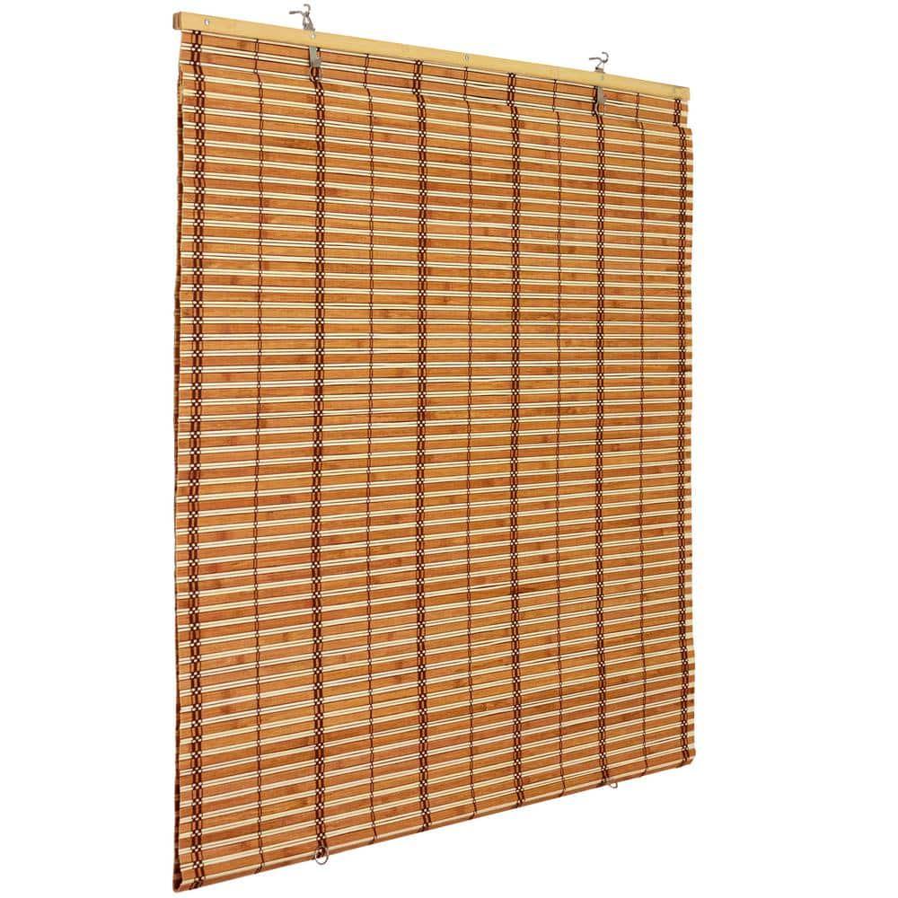Burnt Bamboo Cordless Window Shade - Two-tone Honey 24" W