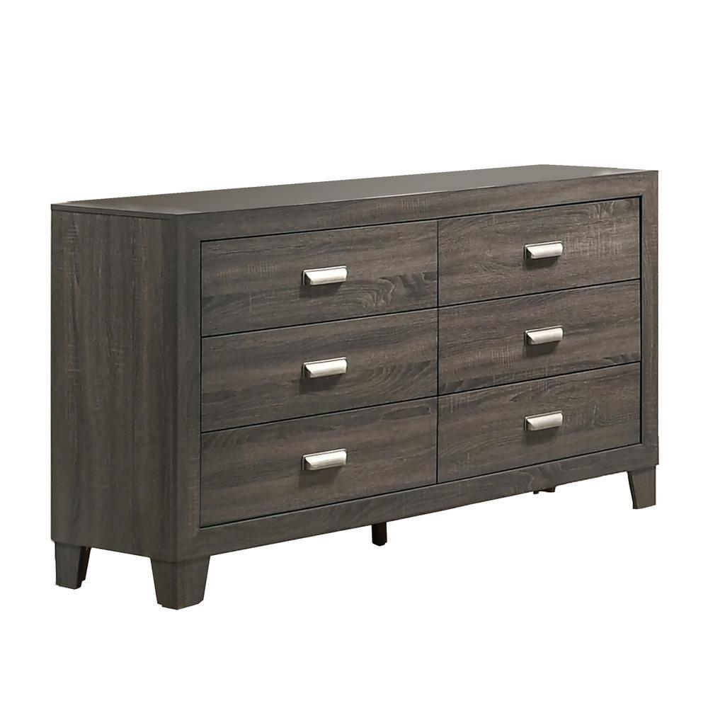 Rustic Wood Gray 3pc Bedroom Set in Twin Size with Dresser and Nightstand