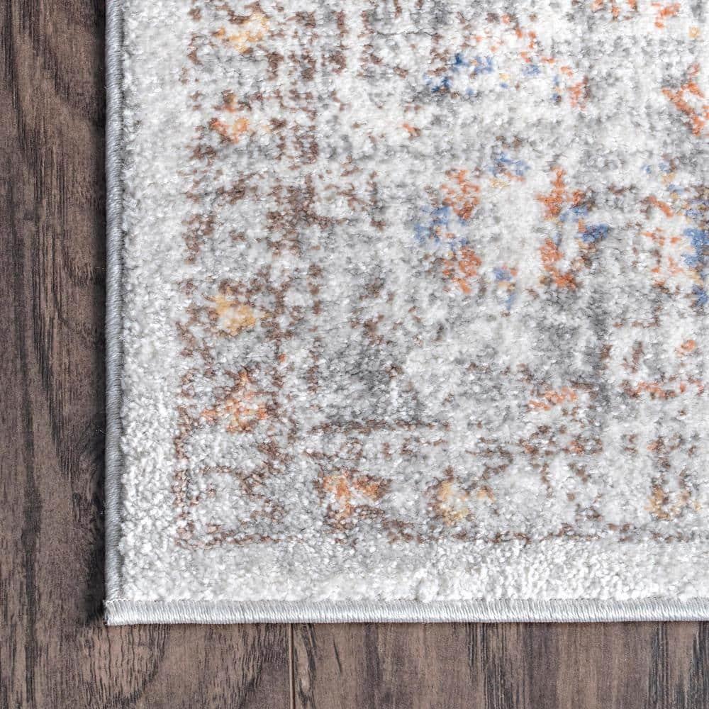 Nuloom Jacquie Medallion 7x9 Indoor Area Rug for Living Room Bedroom Dining Room Kitchen, Silver/Ivory