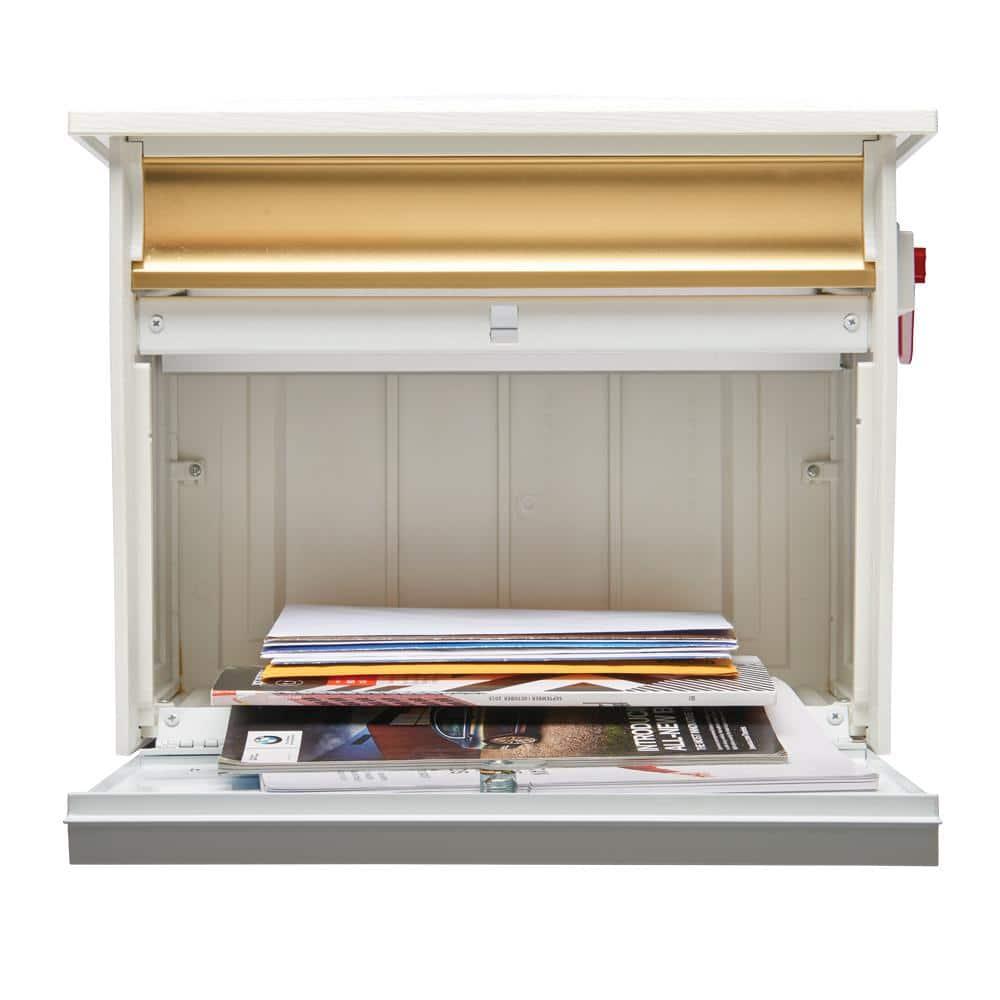 Architectural Mailboxes Mailsafe Locking, Plastic, Medium, Wall-Mount Mailbox in White