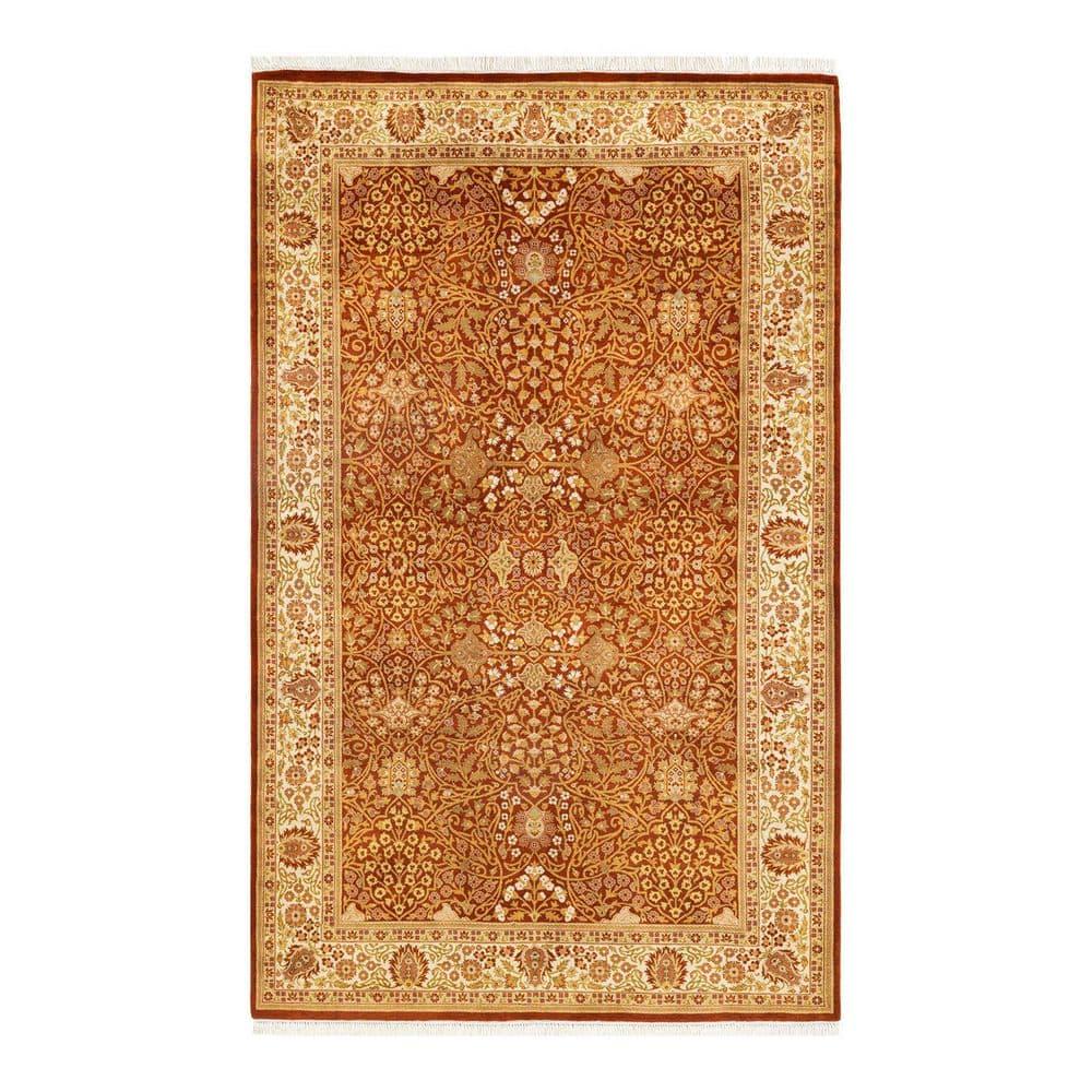 Solo Rugs Classic One-of-a-Kind Hand-Knotted New Age 5'1" x 8'3" Wool Area Rug in Orange/Beige & Reviews | Perigold