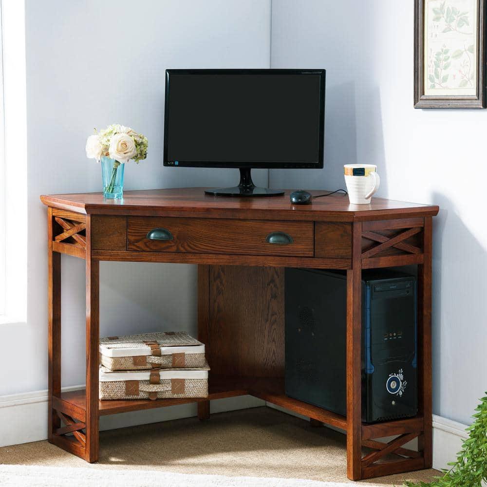 Leick Furniture Corner Computer Desk in Oak