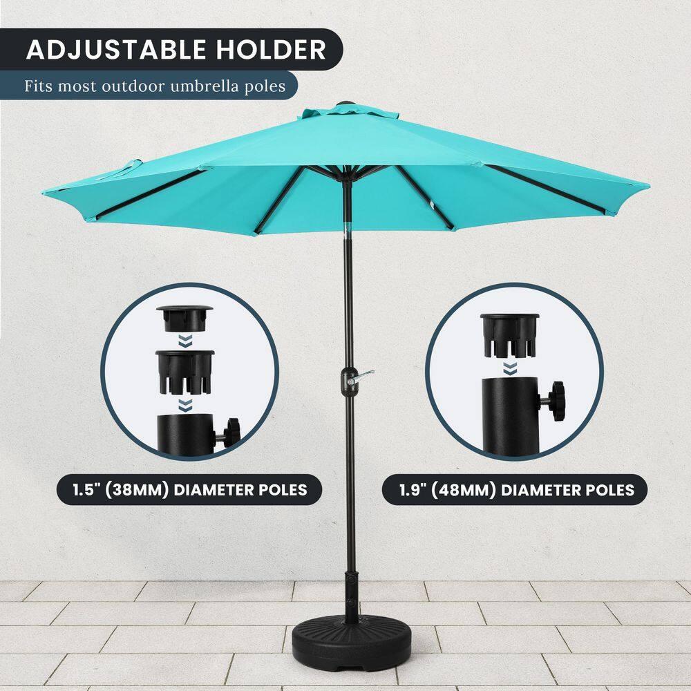 Black Round Fillable Plastic Patio Umbrella Base