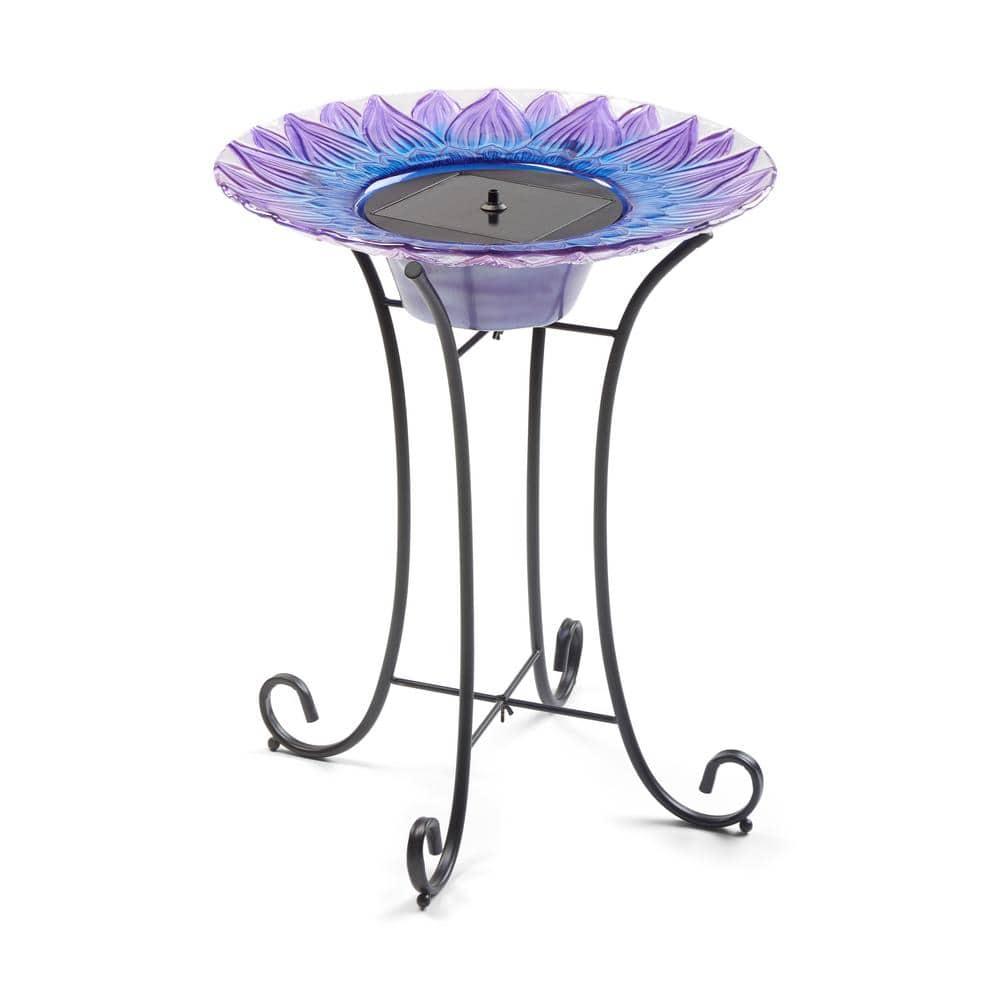 Smart Solar 25.2" Bell Flower Solar Bird Bath