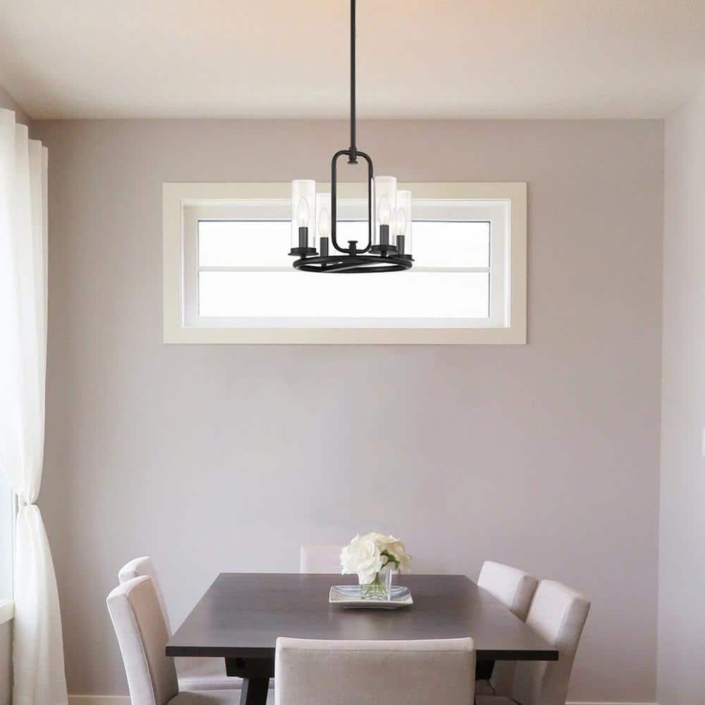 Designers Fountain Hudson Heights 4 Light Matte Black Pendant, D268C-14P-MB