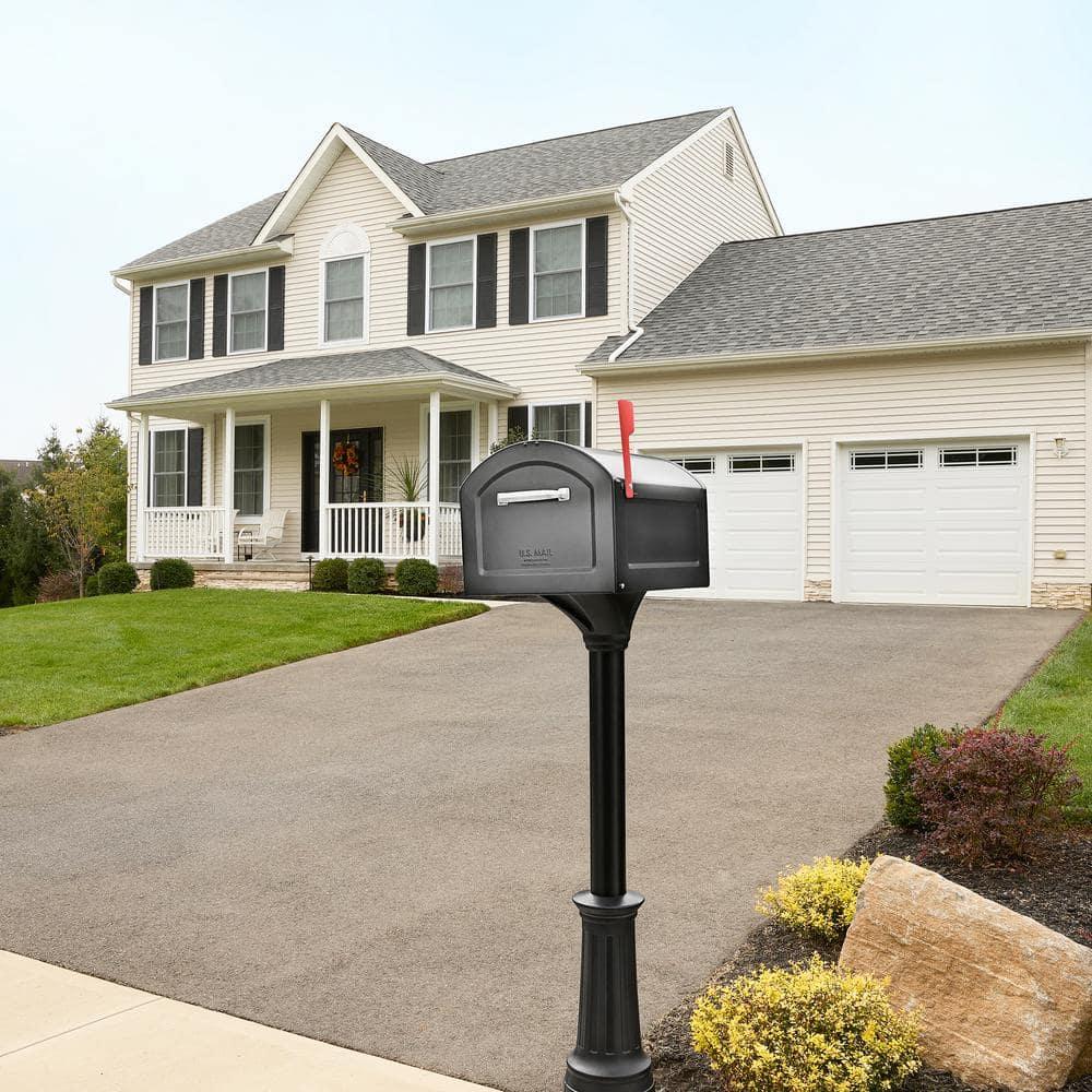 Architectural Mailboxes Centennial Post Mount Galvanized Steel Post Mount Pewter Mailbox