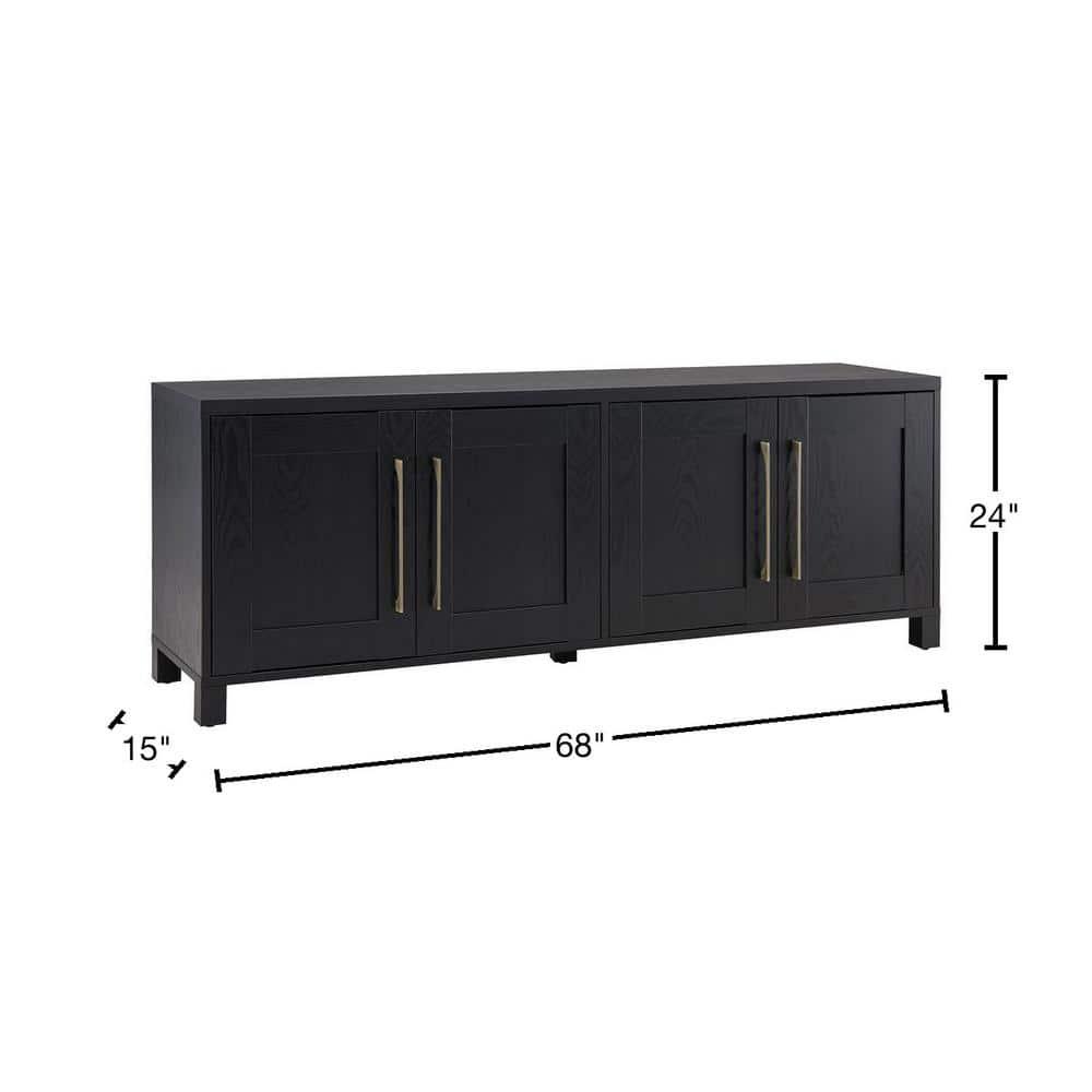 Evelyn&Zoe Chabot Rectangular TV Stand for TV's up to 75", Black Grain