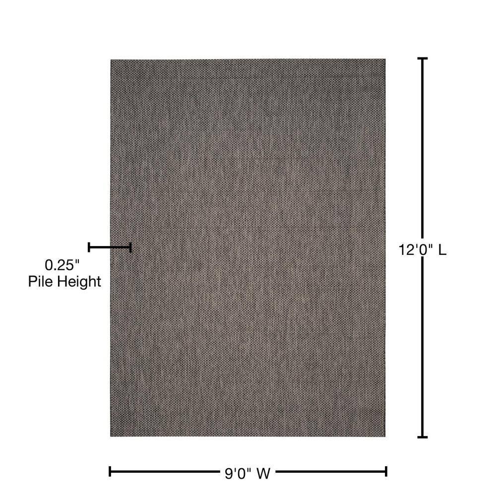 Courtyard CY8521 Power Loomed Indoor/Outdoor Area Rug - Black/Beige - 8'9"x11'9" - Safavieh.