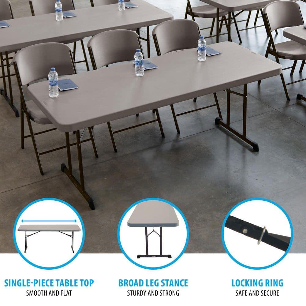 Lifetime 6 Foot Rectangle Folding Table, Indoor/Outdoor Professional, Putty (80126)