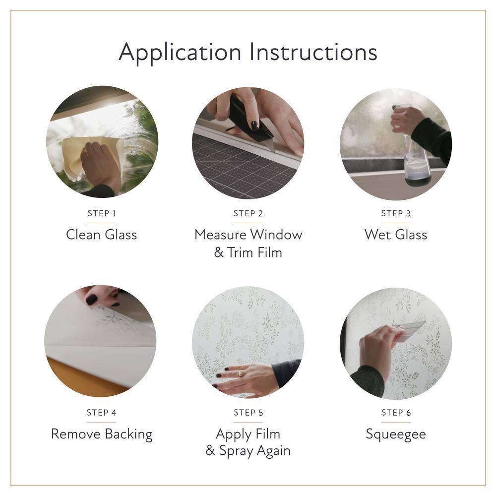 24" x 36" Silver Fern Window Film - Artscape: Decorative, Non-Adhesive, Easy Apply Vinyl