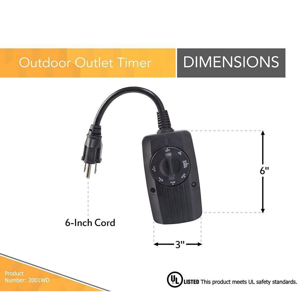 Woods 2001WD Outdoor 24 Hour Dusk until Dawn Outlet w/Photocell Light Sensor