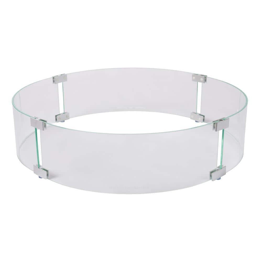 Fire Sense Fire Sense Wind Guard Clear Glass Tempered Glass for Propane, Gas, Fire Pits and Patio Heaters-Round-26 Inches