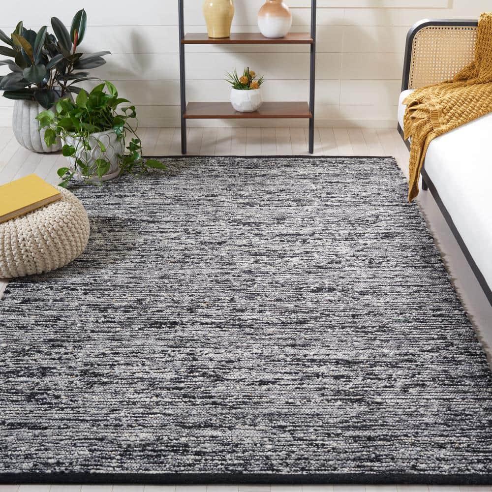 Natura NAT925 Flat Weave Indoor Area Rug - Black - 6'x6' - Safavieh