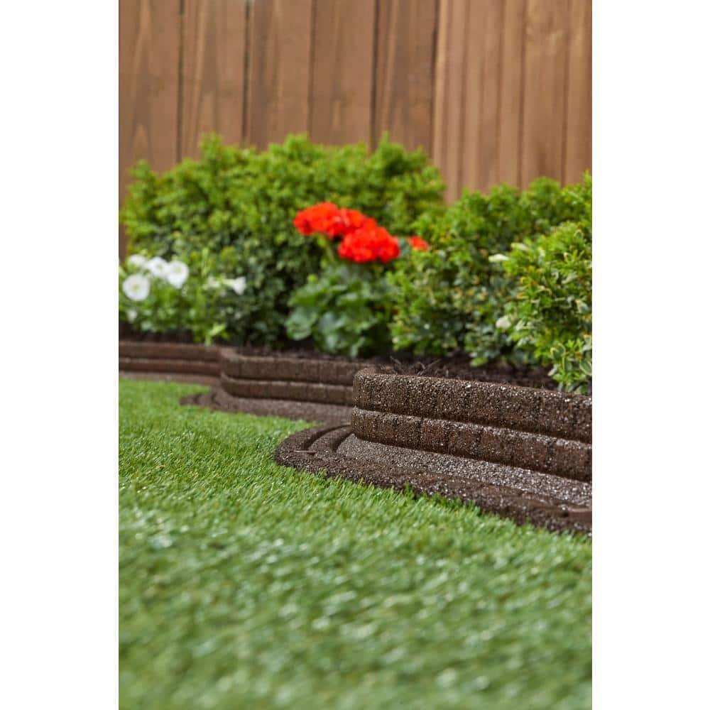 Rubberific 4 ft. Brickface Rubber Landscape Lawn Edging (Set of 6)