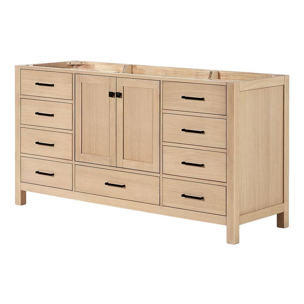 Cambridge 66 in. W x 21.5 in. D x 34.5 in. H Single Bath Vanity Cabinet without Top in Oak