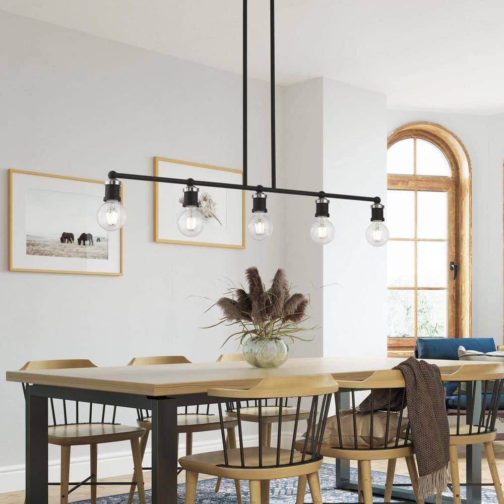 Livex Lighting Lansdale 5 - Light Chandelier in  Black/Brushed Nickel