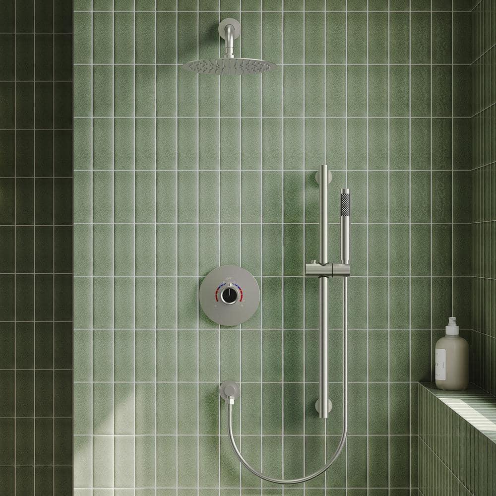 RainfallCascade 10" Pressure Balanced Slide BarShower System with Rough-In Valve